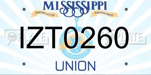 IZT0260 Mississippi License Plate