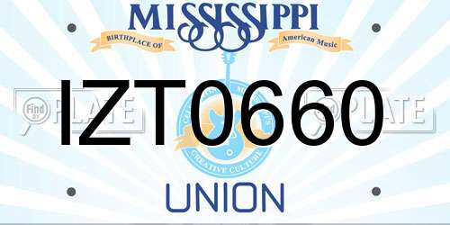 IZT0660 Mississippi License Plate