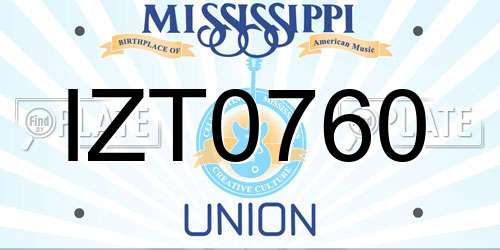 IZT0760 Mississippi License Plate