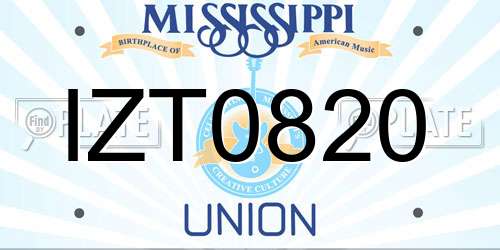 IZT0820 Mississippi License Plate