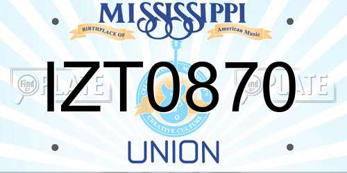 IZT0870 Mississippi License Plate