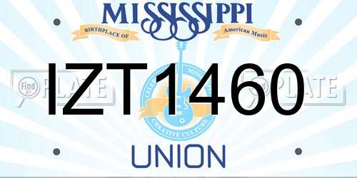 IZT1460 Mississippi License Plate