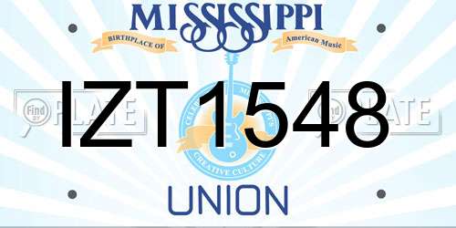 IZT1548 Mississippi License Plate