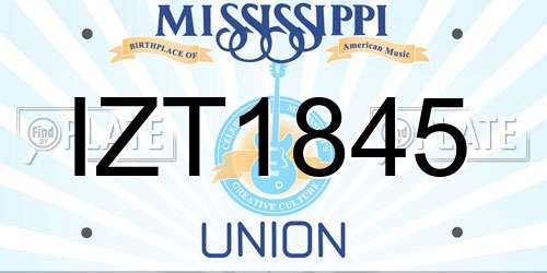 IZT1845 Mississippi License Plate