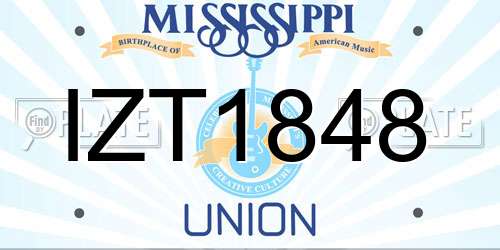 IZT1848 Mississippi License Plate