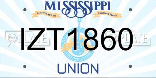 IZT1860 Mississippi License Plate