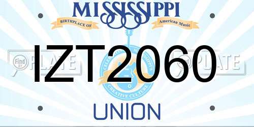 IZT2060 Mississippi License Plate