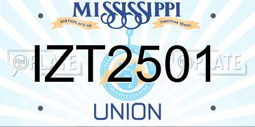 IZT2501 Mississippi License Plate
