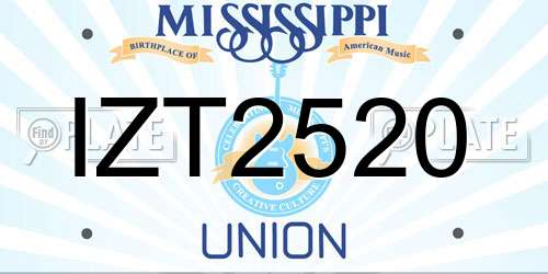IZT2520 Mississippi License Plate