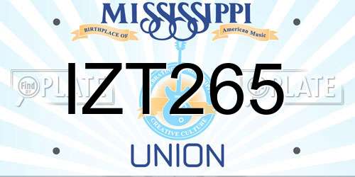 IZT265 Mississippi License Plate