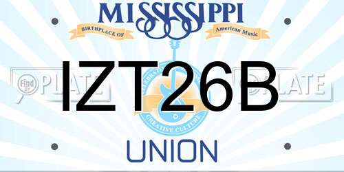 IZT26B Mississippi License Plate