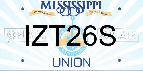 IZT26S Mississippi License Plate
