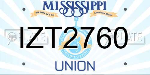 IZT2760 Mississippi License Plate
