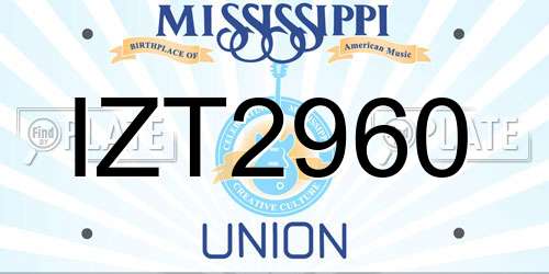 IZT2960 Mississippi License Plate
