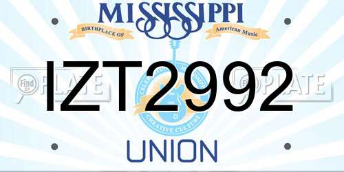 IZT2992 Mississippi License Plate