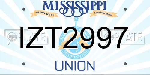 IZT2997 Mississippi License Plate
