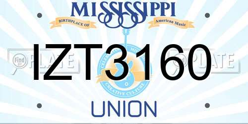 IZT3160 Mississippi License Plate
