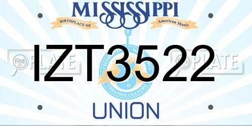 IZT3522 Mississippi License Plate
