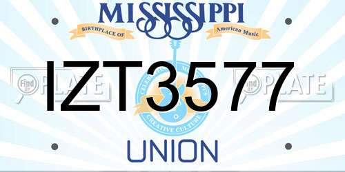IZT3577 Mississippi License Plate
