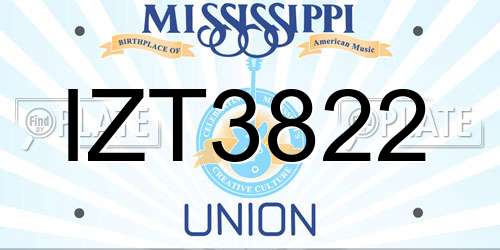 IZT3822 Mississippi License Plate