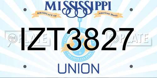 IZT3827 Mississippi License Plate