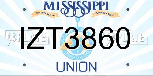 IZT3860 Mississippi License Plate