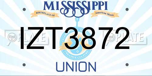 IZT3872 Mississippi License Plate
