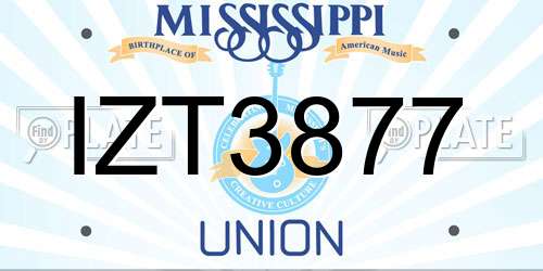 IZT3877 Mississippi License Plate