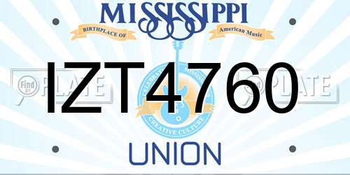IZT4760 Mississippi License Plate