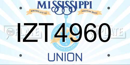 IZT4960 Mississippi License Plate
