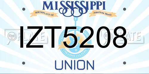 IZT5208 Mississippi License Plate