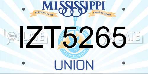 IZT5265 Mississippi License Plate