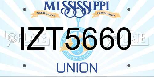 IZT5660 Mississippi License Plate