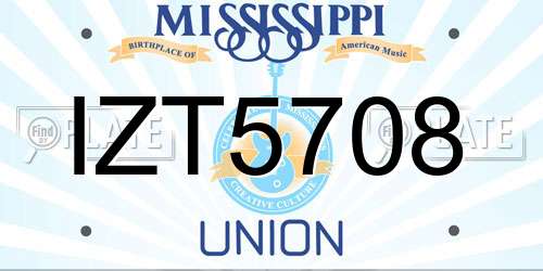 IZT5708 Mississippi License Plate