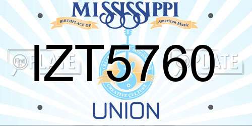 IZT5760 Mississippi License Plate