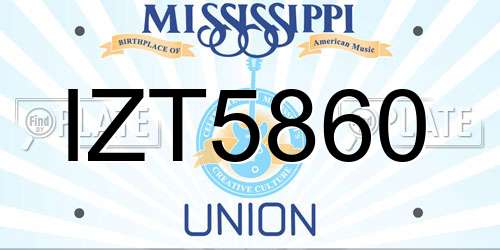 IZT5860 Mississippi License Plate