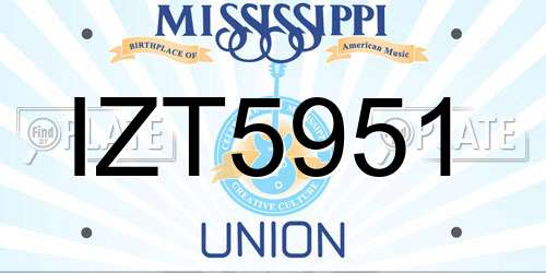 IZT5951 Mississippi License Plate