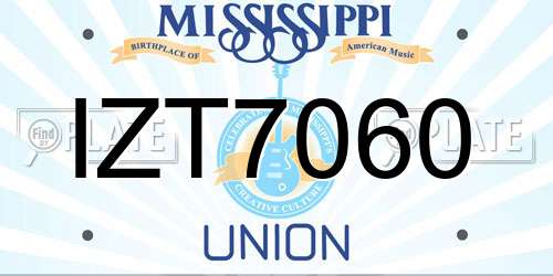IZT7060 Mississippi License Plate