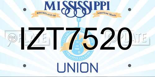 IZT7520 Mississippi License Plate