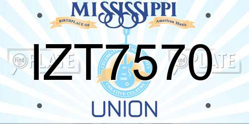 IZT7570 Mississippi License Plate