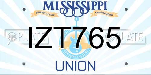 IZT765 Mississippi License Plate