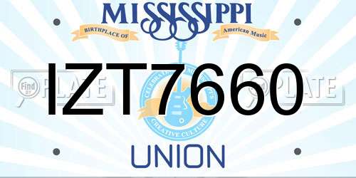 IZT7660 Mississippi License Plate
