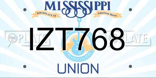 IZT768 Mississippi License Plate