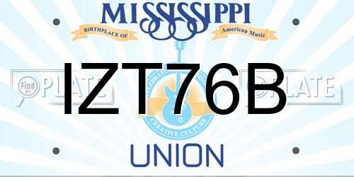 IZT76B Mississippi License Plate