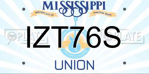 IZT76S Mississippi License Plate