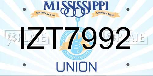 IZT7992 Mississippi License Plate