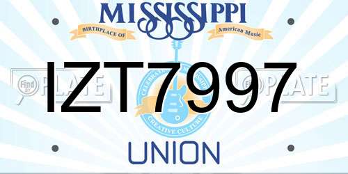IZT7997 Mississippi License Plate