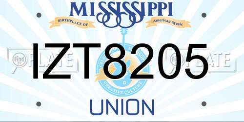 IZT8205 Mississippi License Plate