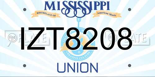 IZT8208 Mississippi License Plate