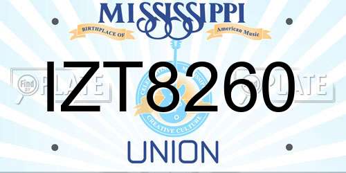IZT8260 Mississippi License Plate